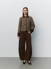 Short Jacket in Brown Check