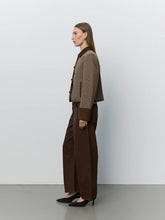 Short Jacket in Brown Check