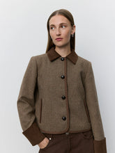 Short Jacket in Brown Check