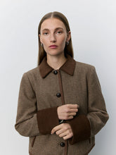 Short Jacket in Brown Check