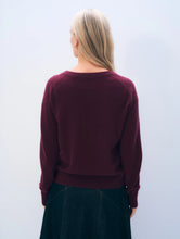 White & Warren Cashmere V Neck in Sangria