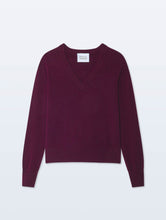 White & Warren Cashmere V Neck in Sangria