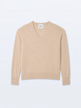 White & Warren Cashmere V Neck in Muted Camel