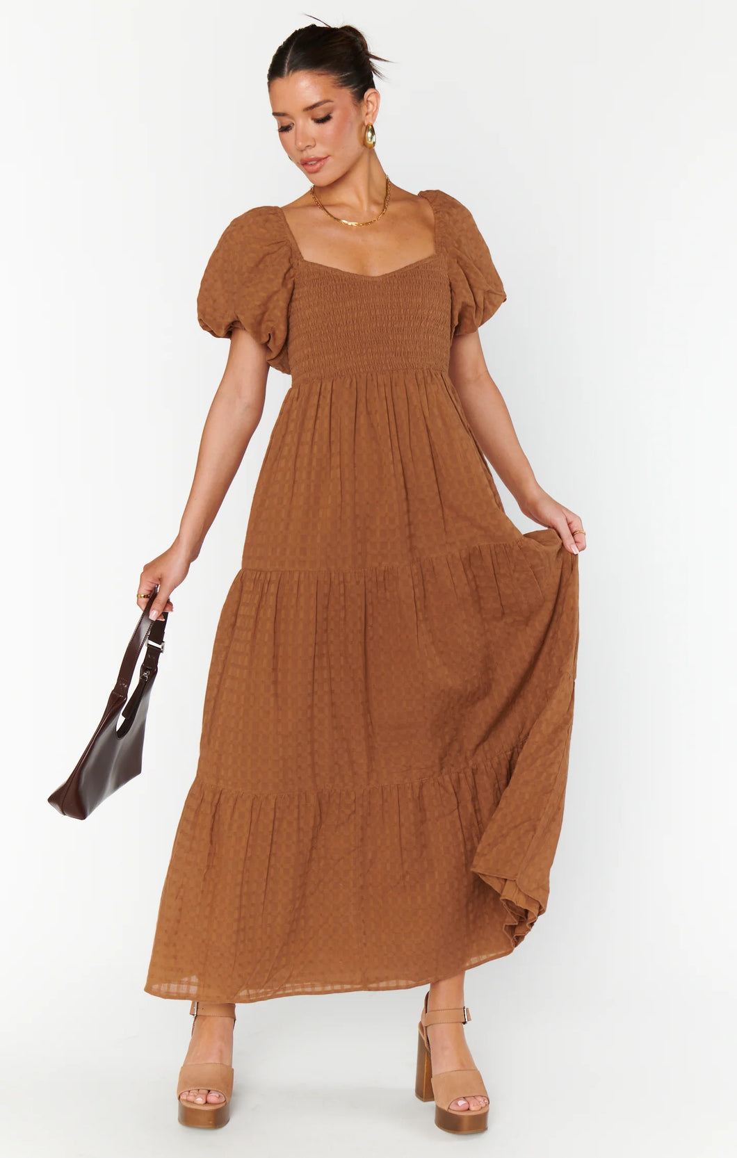 show me your mumu brown dress Taylor Tube Maxi Dress, in Dune Luxe Satin | Show Me Your Mumu