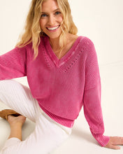 Tommy Bahama Magenta Salt Wash V Neck Knit Sweater