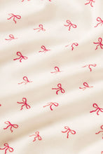 Eberjey Gisele Printed Long PJ Set in Mini Bow Ivory/Holly Red