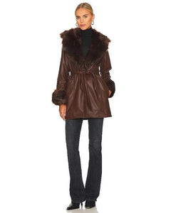 Show Me Your Mumu Penny Lane Chocolate Faux Fur Coat