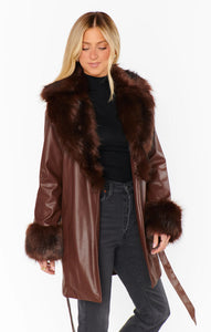 Show Me Your Mumu Penny Lane Chocolate Faux Fur Coat