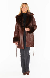 Show Me Your Mumu Penny Lane Chocolate Faux Fur Coat