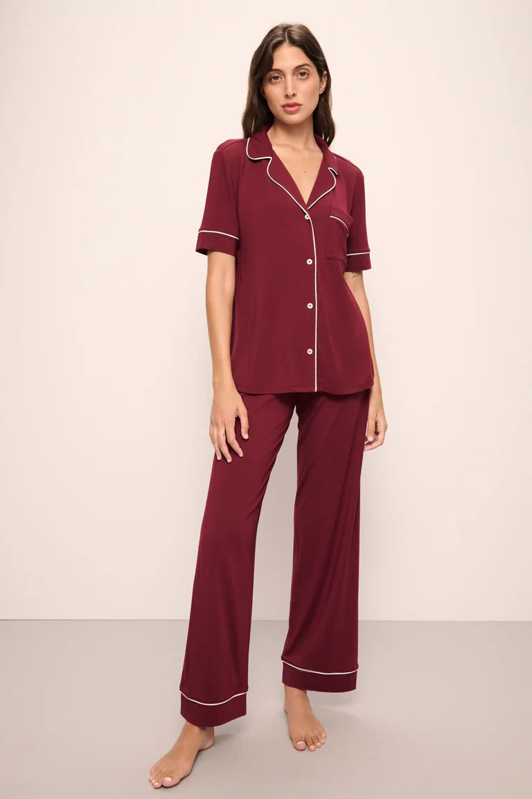 Eberjey Gisele Short Sleeve Pant Cabernet PJ Set