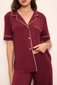 Eberjey Gisele Short Sleeve Pant Cabernet PJ Set