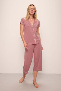 Eberjey Gisele Short Sleeve Crop Old Rose PJ Set