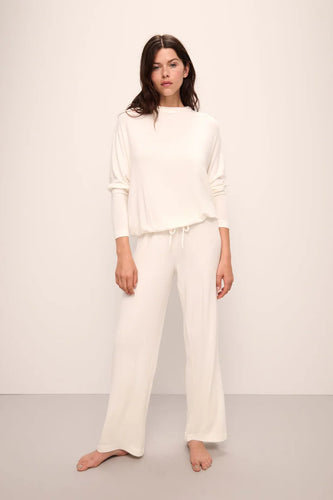 Eberjey Cozy Ivory Wide Leg Pant