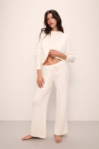 Eberjey Cozy Ivory Wide Leg Pant