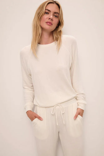 Eberjey Cozy Ivory Crew Pullover