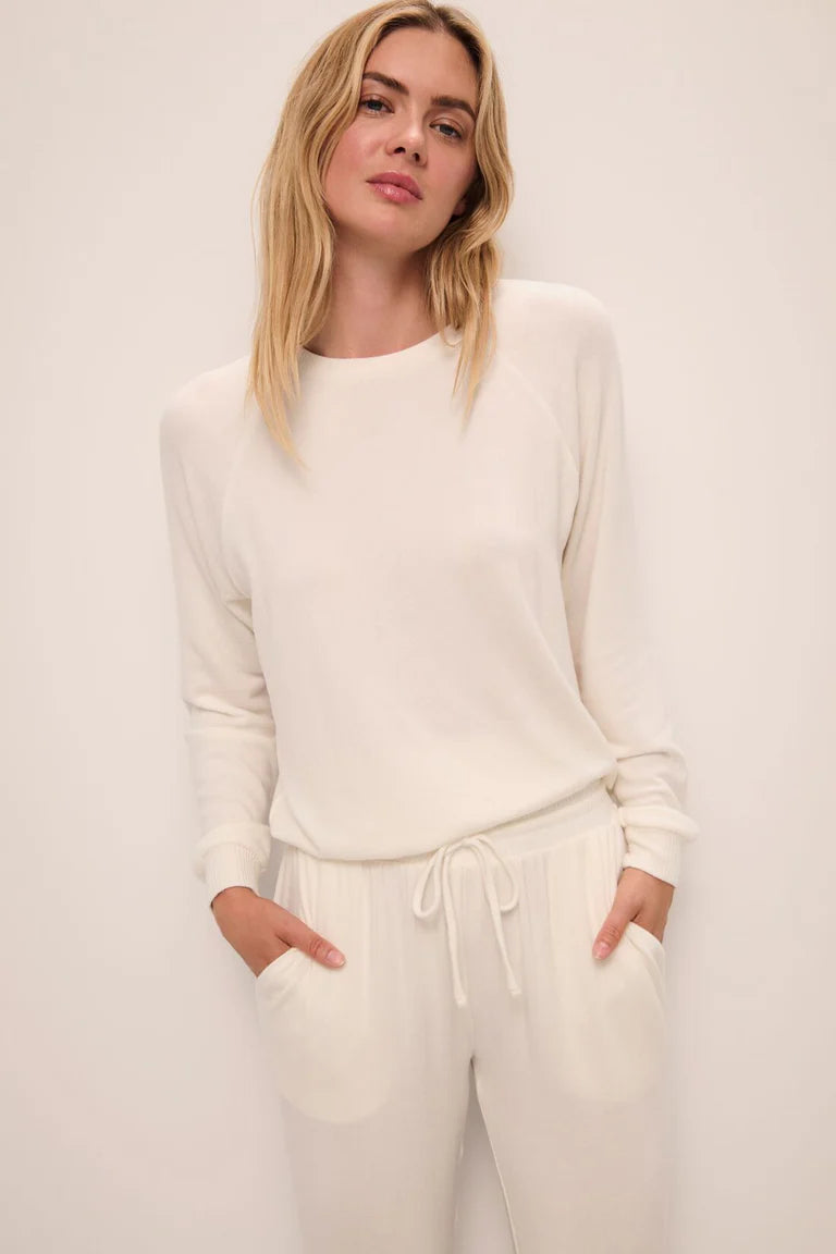 Eberjey Cozy Ivory Crew Pullover