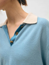 White + Warren Cashmere Cropped Slate Blue Polo