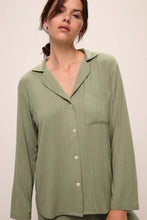 Eberjey Ribbed Soft Green Long PJ Set