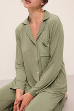 Eberjey Ribbed Soft Green Long PJ Set