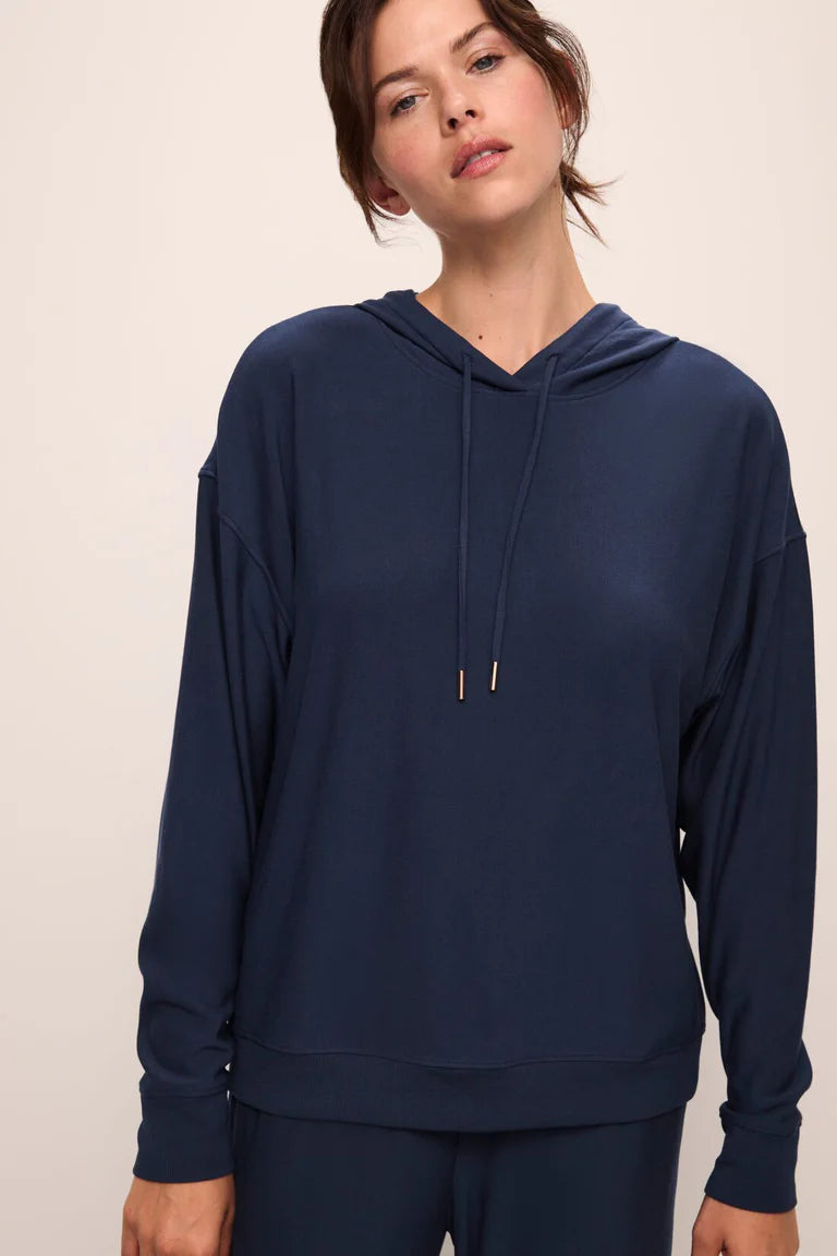 Eberjey Softest Sweats Navy Hoodie