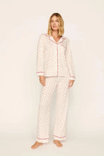 Eberjey Gisele Printed Long PJ Set in Mini Bow/Holly Red