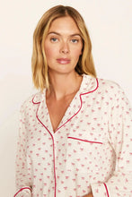 Eberjey Gisele Printed Long PJ Set in Mini Bow/Holly Red