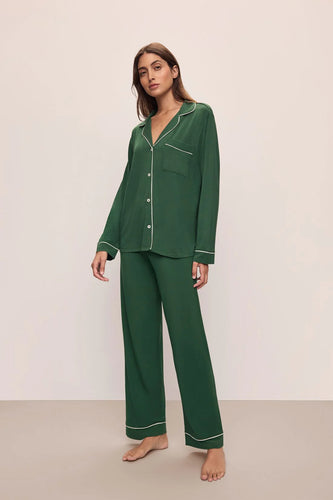 Eberjey Gisele Long Forest Green PJ Set