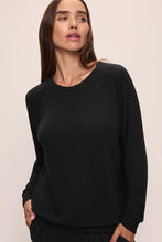 Eberjey Cozy Time Black Crew Neck Pullover