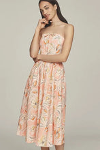Hutch Iris Peach Watercolor Tulips Midi Dress