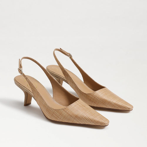 Sam Edelman Bianka Buff Tan Raffia Slingback Pump