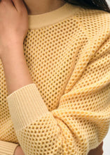 White + Warren Cashmere Cornsilk Mesh Sweatshirt