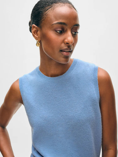 White + Warren Cashmere Soft Blue Tank Top