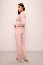 Eberjey Frida Whipstitch Silver Pink Long PJ Set