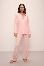 Eberjey Frida Whipstitch Silver Pink Long PJ Set