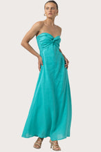 Lusana Melody Laurel Blue Linen Maxi Dress