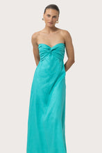 Lusana Melody Laurel Blue Linen Maxi Dress
