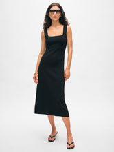 White + Warren Black Paperfine Midi Dress