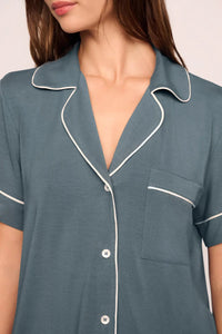 Eberjey Stone Blue Gisele Relaxed Short PJ Set