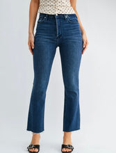 Just Black Denim High Rise Cropped Demi Flare Jeans in Dark Wash