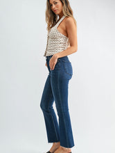 Just Black Denim High Rise Cropped Demi Flare Jeans in Dark Wash