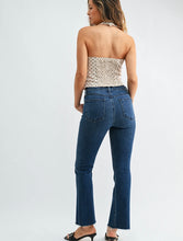 Just Black Denim High Rise Cropped Demi Flare Jeans in Dark Wash