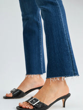 Just Black Denim High Rise Cropped Demi Flare Jeans in Dark Wash