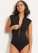 Seafolly Black Zip Front One Piece