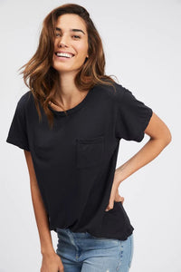 Socialite Black Pocket Tee