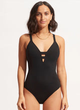 Seafolly Black Deep V One Piece