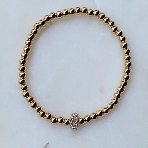 Beaded Gold Initial Bracelet