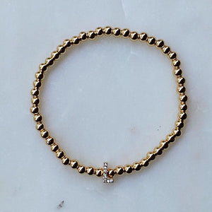 Beaded Gold Initial Bracelet