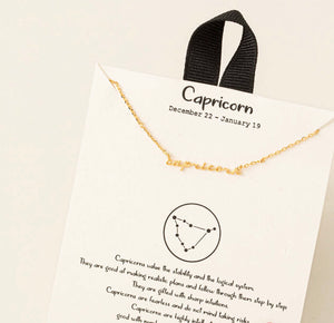 Capricorn Script Necklace