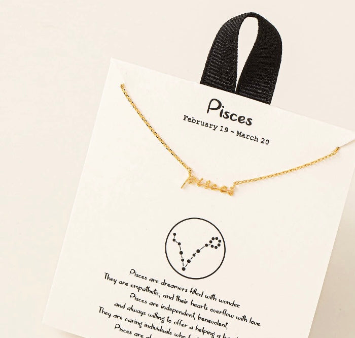 Pisces Script Necklace