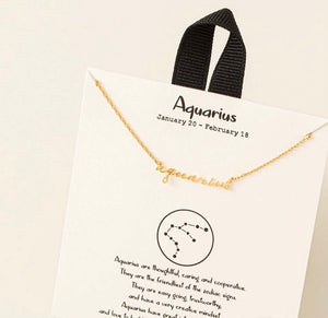 Aquarius Script Necklace